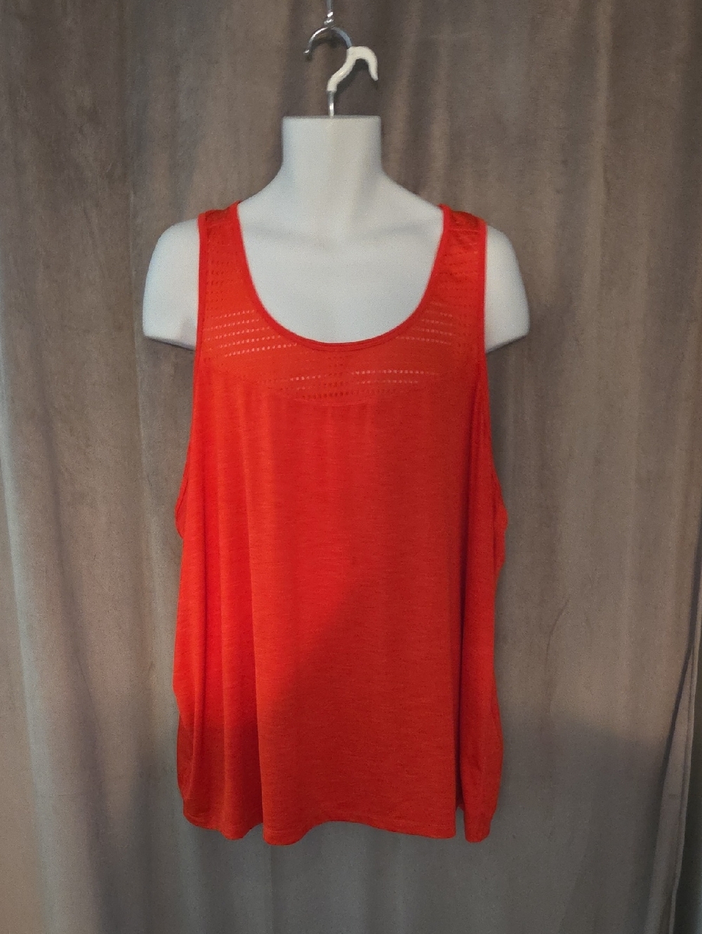 Athletic Works 3x Orange Women's Tank Top with Perforated Yoke